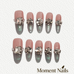 艺禾圣诞节红色新年礼盒纯手工穿戴甲立体圣诞老人轻奢气质长款甲