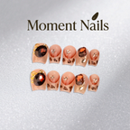 艺禾 海蓝宝法式渐变侧光猫眼小碎钻爆闪蓝色多瑙河光疗穿戴甲Pale Blue-Purple Almond - Press on Nails