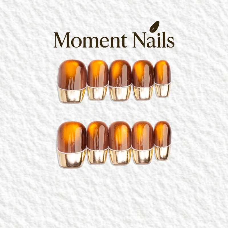 珍珠涟漪纯手工穿戴甲冰透渐变海洋之瞳猫眼轻奢纯欲显白美甲贴片