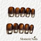 艺禾美甲  裸色简约宽光猫眼极昼温柔裸色杏仁显白高级感穿戴甲